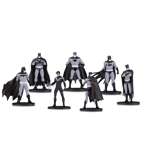 Dc Collectibles Batman Black And White Mini Pvc Figure 7 Pack Set 1