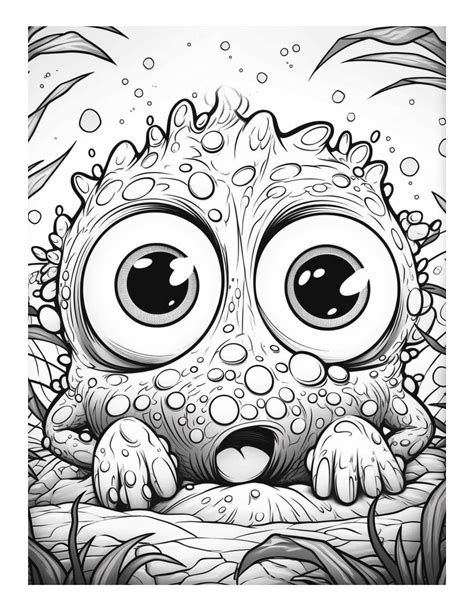 Free Bugged Eyed Monster Coloring Page 93 Free Coloring Adventure