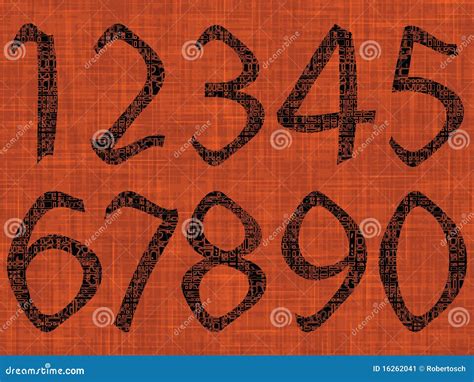 Astract Numbers Over Orange Texture Stock Vector Illustration Of