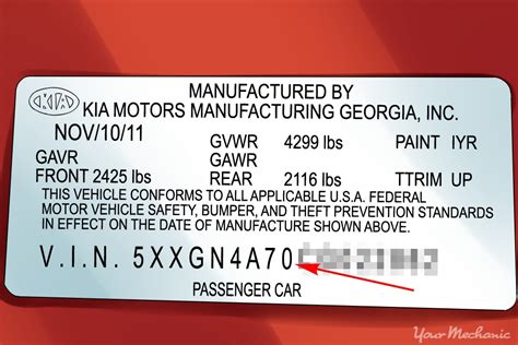 How To Read A Vin Vehicle Identification Number Yourmechanic Advice