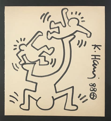 Keith Haring 1958 1990 Original Drawing In Felt Tip Pen Street