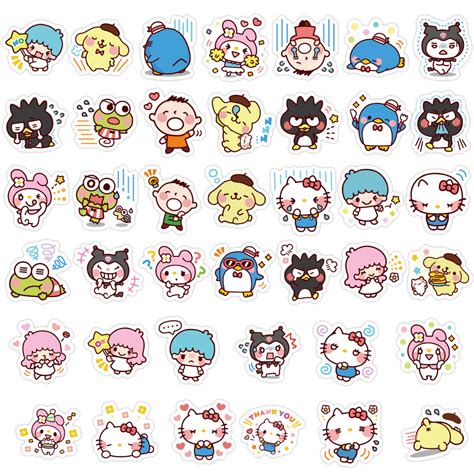 40 Adet Kulomi Hello Kitty Sticker Serin Penguen Karikatür Melodi El
