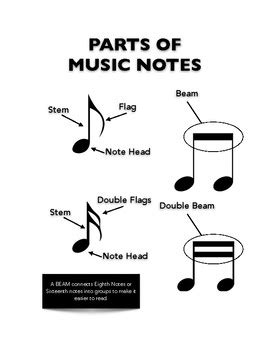The various components of a song intro Parts of Music Notes by Guardian Music Academy | TpT
