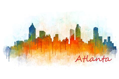 Atlanta City Skyline Hq V3 Creative Daddy