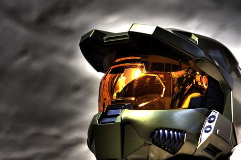 Hd Wallpaper Gold And Black Full Face Helmet Halo Master Chief Halo