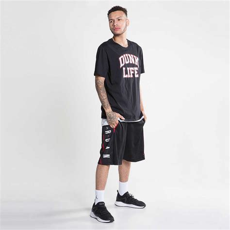 Jordan T Shirts Mens Rise Basketball Verbiage T Shirt Black White