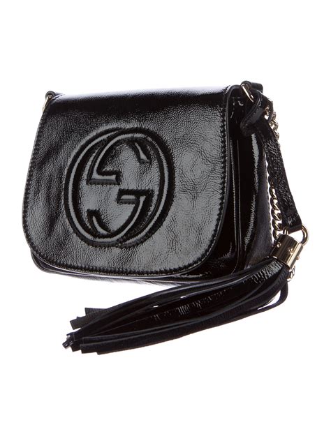 Gucci Soho Leather Chain Crossbody Bag Blackout Paul Smith