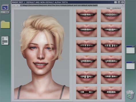 Default And Non Default Alpha Teeth At Magic Bot Sims 4 Updates