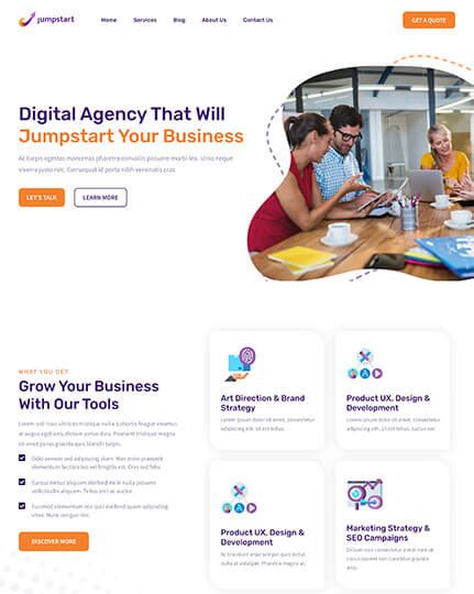 Jumpstart Agency Homepage Thrive Template The Landing Factory