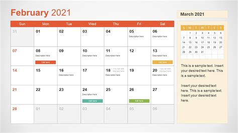 2021 Calendar Powerpoint Template Slidemodel