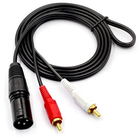 15m Audio Cablexlr Male To Dual 2 Rca Male Phono Plug Connection