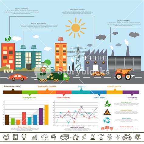 Creative Ecological Infographic Layout With View Of Urban City And