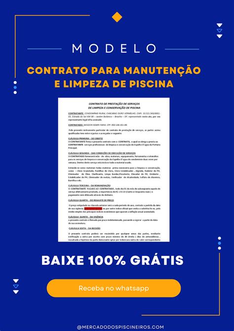 Modelo De Contrato Para Limpeza E Manuntençao De Piscinas 100 GrÁtis