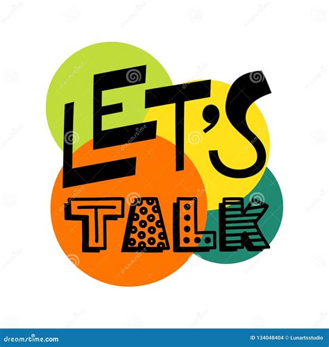 Lets Talk Text Hand Draw Doodle Lettering Vector