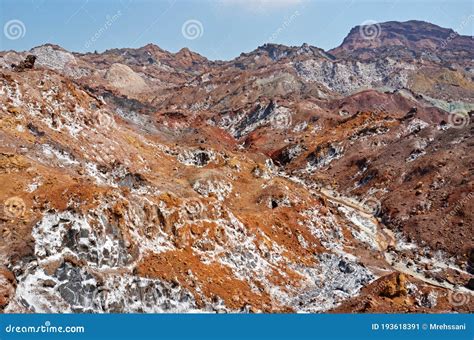Landscape Of Rainbow Mountains In Hormuz Island Iran Stock Image