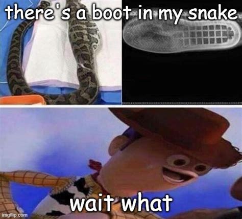 Theres A Boot In My Snake Imgflip