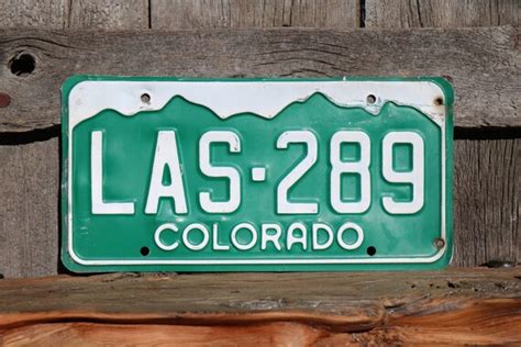 Colorado License Plate Number Las289 By Americanantique On Etsy