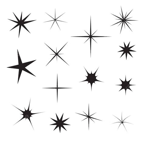 Illustration Vector Icons And Symbols Featuring Sparkling Stars Vector