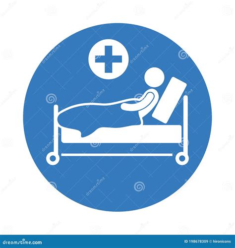 Hospital Bed Medical Care Medical Treatment Patient Icon Blue