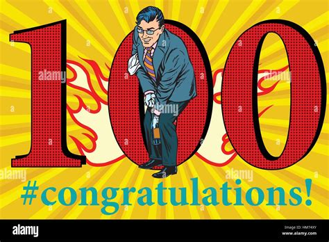 Congratulations 100 Anniversary Event Celebration Stock Vector Image