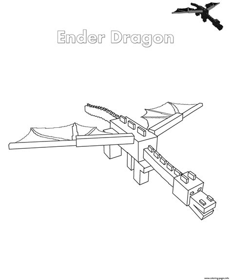 Ender Dragon Minecraft Coloring Page Printable