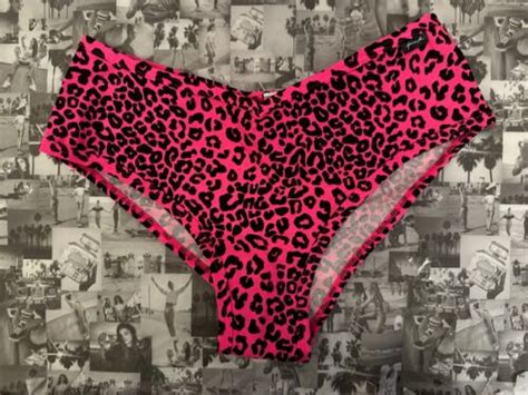 Nwt Victorias Secret Pink Cotton Cheekster Panty Atomic Pink Leopard Print M Ebay