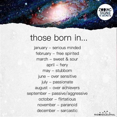 But it differs a little from year to year, because of the leap years. Nature Of People According To Their Birth Months those ...