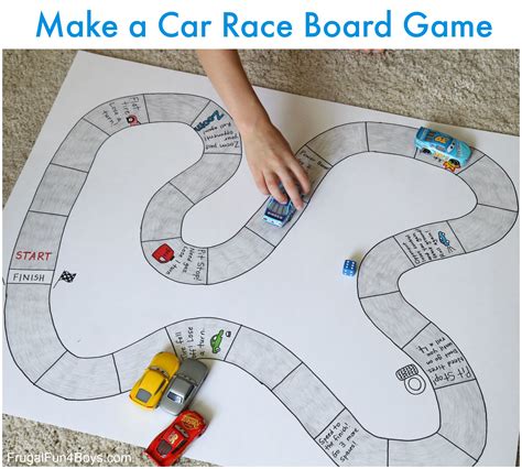Make Your Own Car Race Board Game Frugal Fun For Boys And Girls