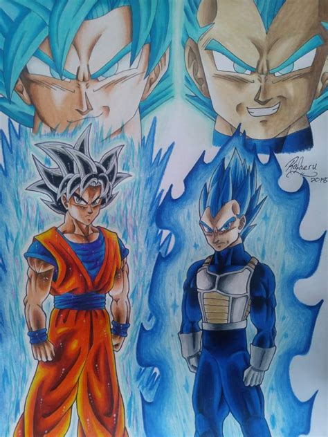 › best anime drawings ever. Drawing Goku & Vegeta!!! NO REFERENCE (Colored pencils ...