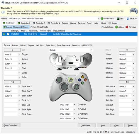 Xbox 360 Controller Emulator X360ce 417150 эмулятор геймпада