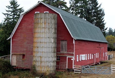 An Old Barn With A Silo Free Stock Photo Public Domain Pictures