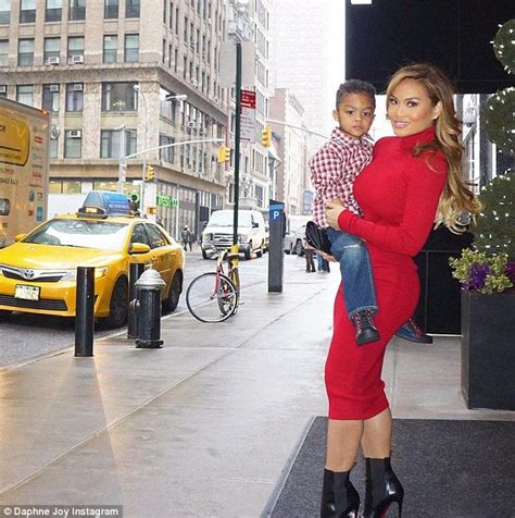 Rapper Cent S Baby Mama Daphne Joy With Son Sire Daphne Joy Tight Red Dress Daphne