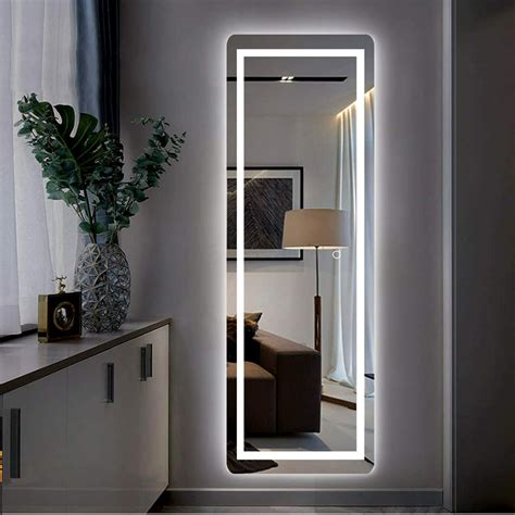 Led Full Length Mirror Wall Mounted Lighted Floor Mirror Dressing