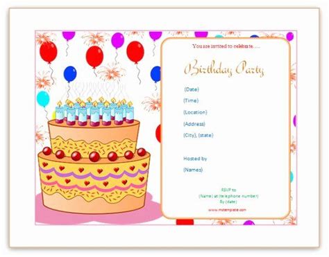 Birthday Invitation Email Template Inspirational Microsoft Word