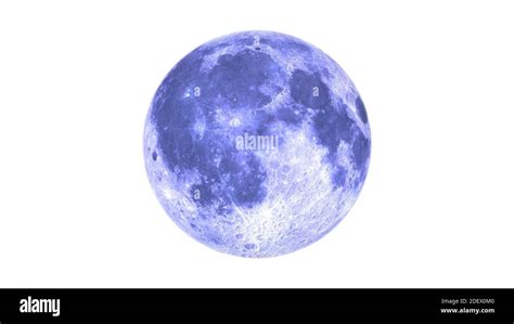 Isolated Blue Full Moon On A White Background High Resolution Image