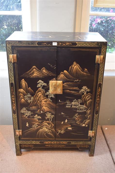 Sold Price A Small Two Door Chinese Cabinet 92h X 62w X 21d April