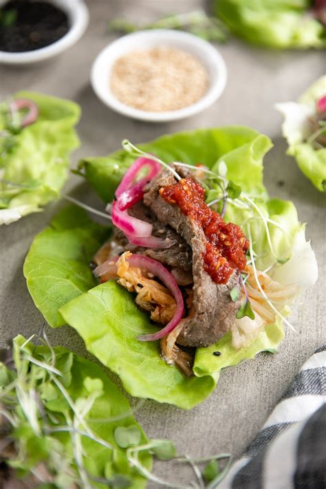 You see where i'm heading here, yes? Bulgogi Korean BBQ Beef Lettuce Wraps - The Forked Spoon