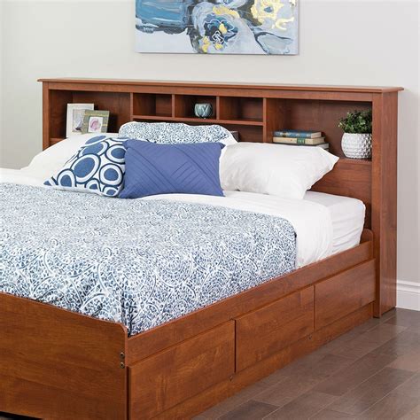 Do you love to read in bed, or just really want a headboard that is as aesthetically pleasing as it is functional? King size Bookcase Headboard with Adjustable Shelf in ...