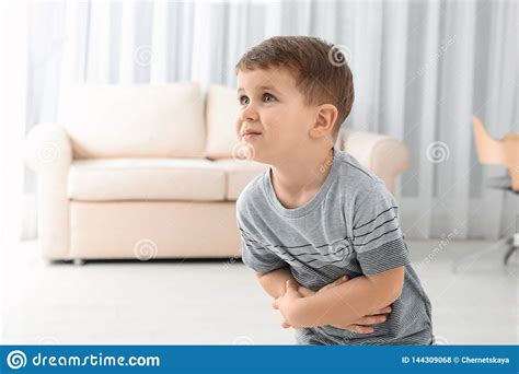 Little Boy Suffering From Nausea Stock Photo Image Of Indigestion