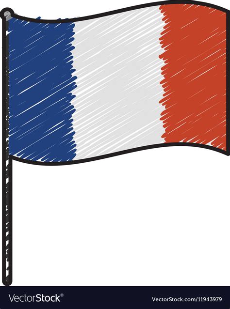 France Doodle Flag Royalty Free Vector Image Vectorstock
