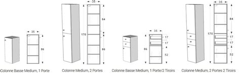 Blanc brillant et taupe satiné. Colonne et Colonne Basse - Atlantic Bain