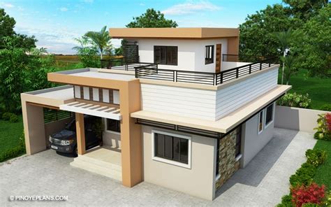 Flat roofs are a characteristic of egyptian, persian, european and arabian architectural styles. Kassandra - Two Storey House Design with Roof Deck | Pinoy ...