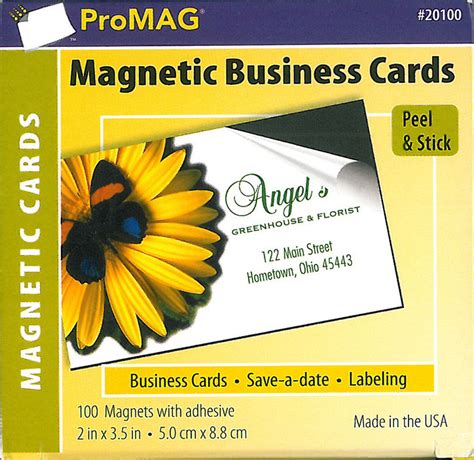 Business card magnets are a cost efficient way of advertising your business because they have higher keep rates than regular business cards and flyers, which often get thrown into the bin once they are received, and are usually kept by customers for long periods of time (often 5 years or more). ProMag Peel & Stick Business Card Magnets 100pack