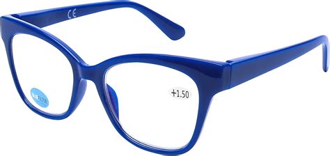 doovic blue light blocking computer reading glasses blue frame large lens square readers for men