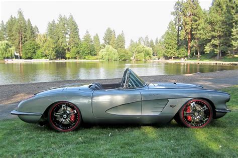 This 1962 chevrolet corvette delivers a cool and classic red convertible that is a symbol of the op. 1958 CHEVROLET CORVETTE CUSTOM ROADSTER - 179990