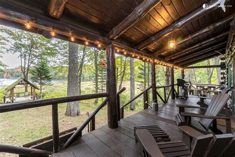 Most properties are waterfront or water accessible. Lakefront Log Cabin Rental Set in Forestry of Adirondack ...