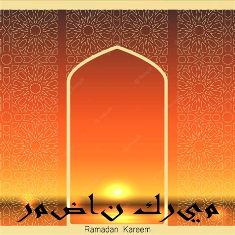 Premium Vector Ramadan Kareem Greeting Card With Arabic Calligraphy