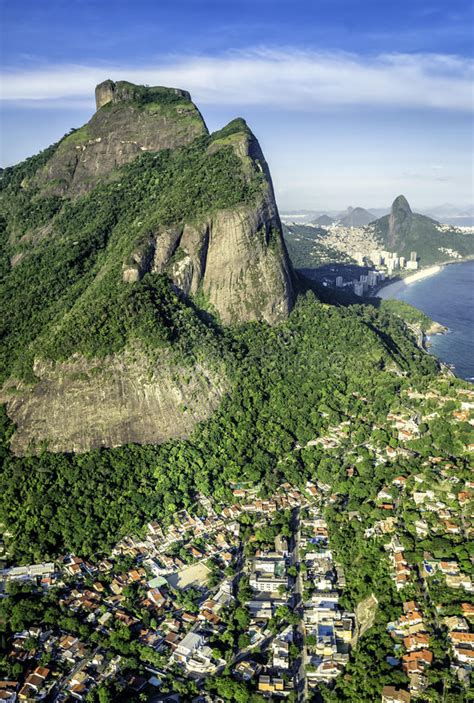 Visitors can reach the top of the monolith after a hard and demanding trek of approximately 3 hours. Aerial View Of Rio De Janeiro S Pedra Da Gavea Mountain Stock Photo - Image of tourism, sunny ...