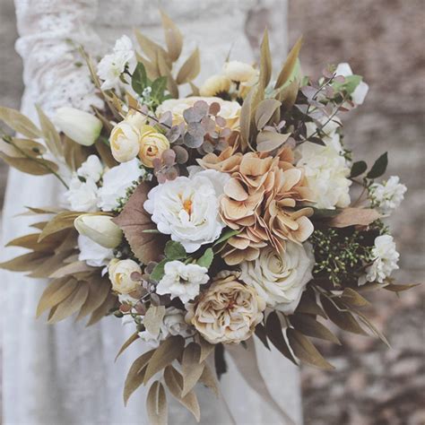 Find great deals on ebay for vintage wedding bouquet. Taupe Tan and Ivory Bridal Bouquet for Classic Autumn ...