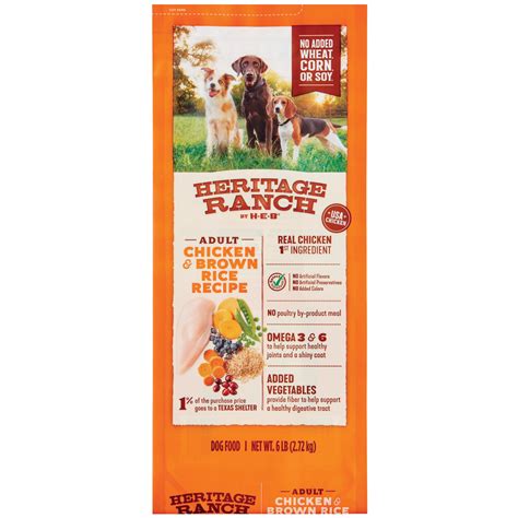 Acana dog food is one the highest quality foods on the market, due to their healthy sourcing, high standards, and demand for the freshest ingredients in their foods. Heritage Ranch by H-E-B Chicken & Brown Rice Dry Dog Food ...